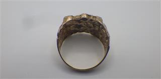 GENT'S 10K YELLOW GOLD NUGGET RING 6.1G SIZE:10.75